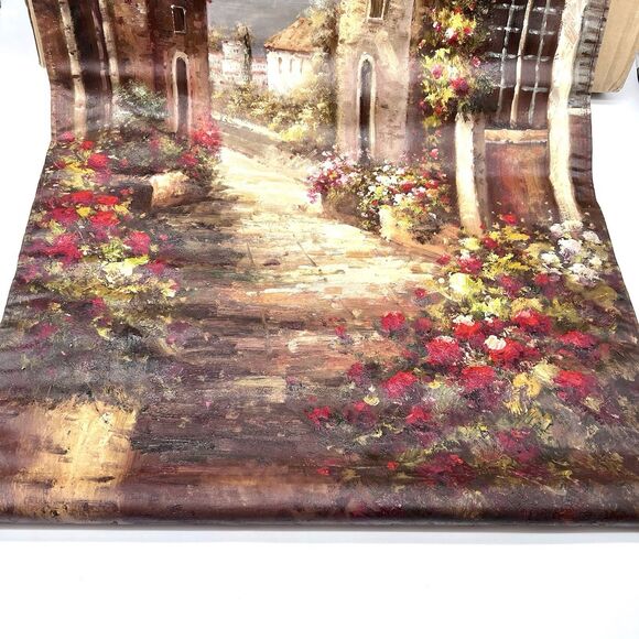 Wrought Iron Topper Italian Archway To The Sea Hand-Painted Canvas 26" X 47” NIB - Picture 5 of 9